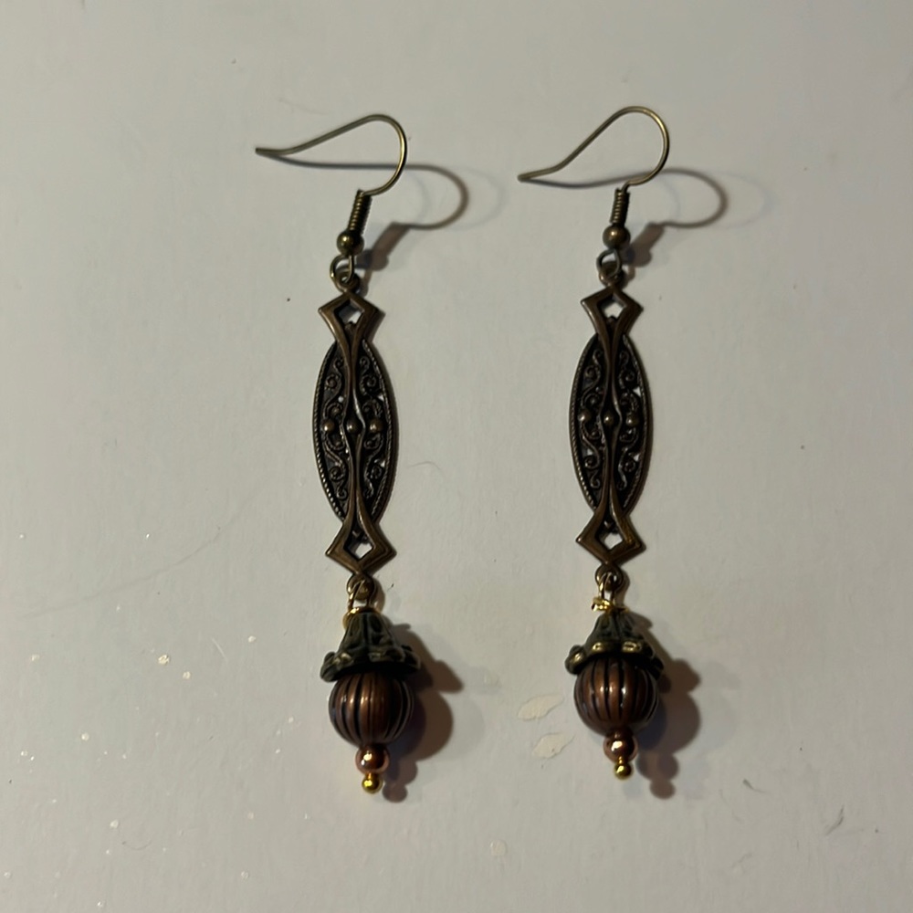 Bohemian Antique Filigree Metal Beads Decorative Earrings